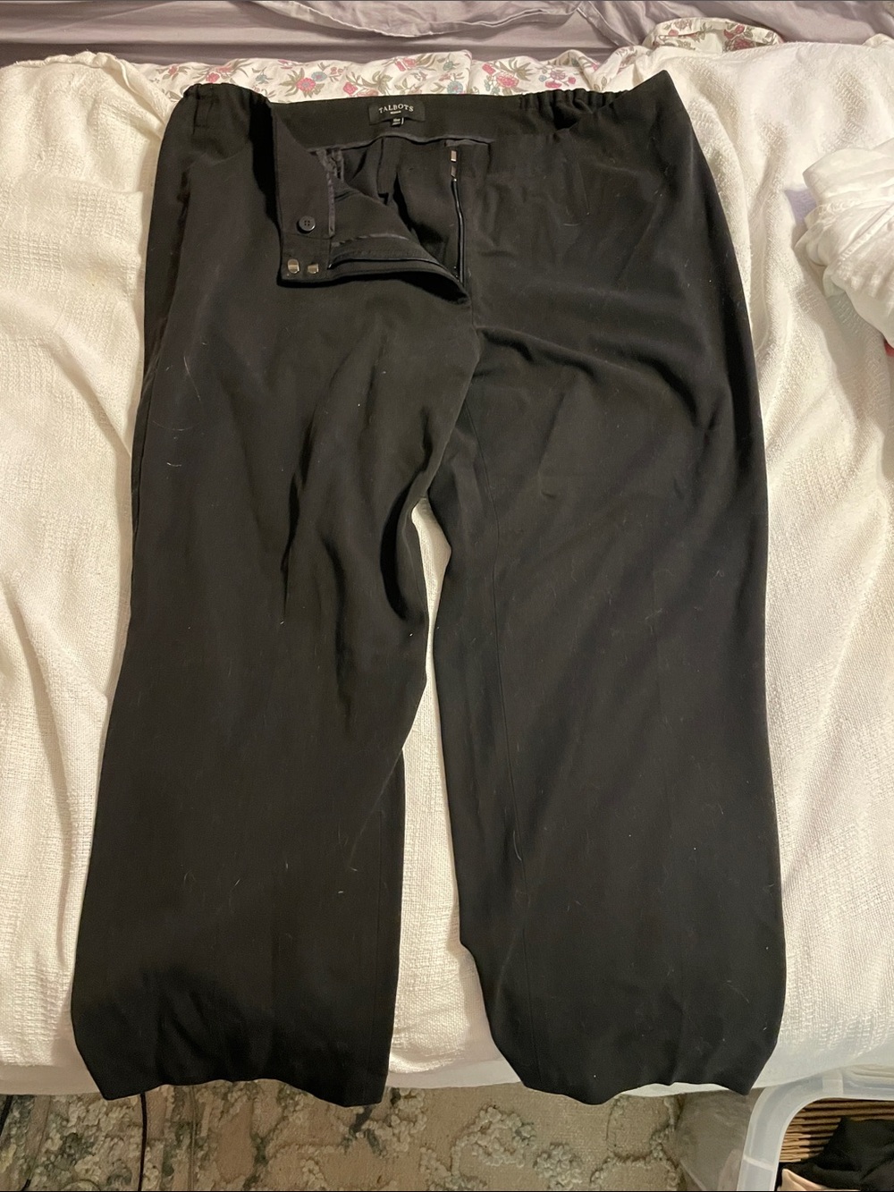 Talbots Black Wide-Leg Dress Pants